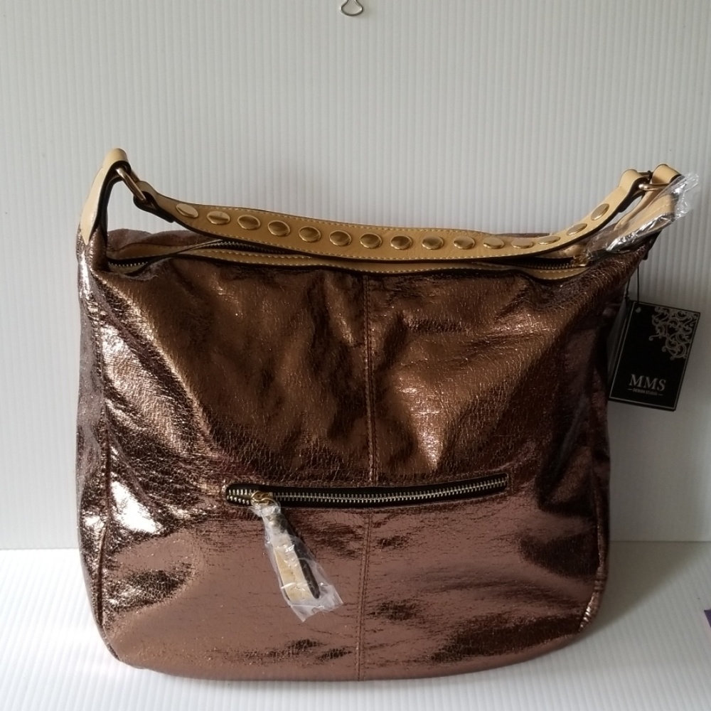 MMS bronze metallic tote bag